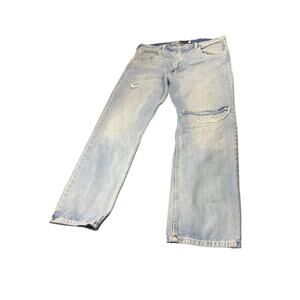 Levi’s SilverTab Straight Jeans Men’s 38x32 Distressed Light Wash 100% Cotton
